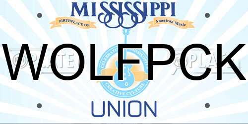 WOLFPCK Mississippi License Plate
