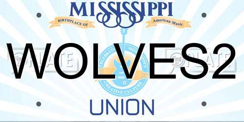 WOLVES2 Mississippi License Plate