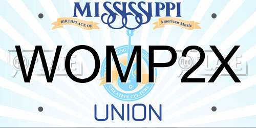 WOMP2X Mississippi License Plate