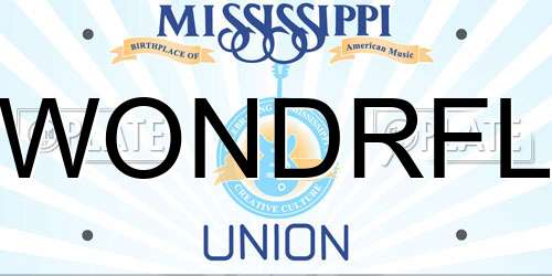WONDRFL Mississippi License Plate