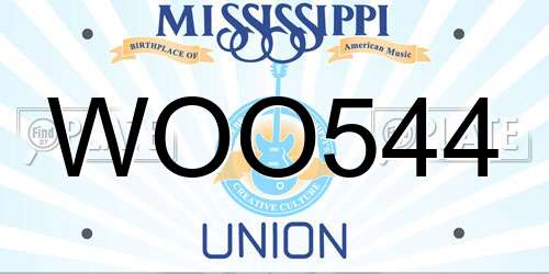 WOO544 Mississippi License Plate