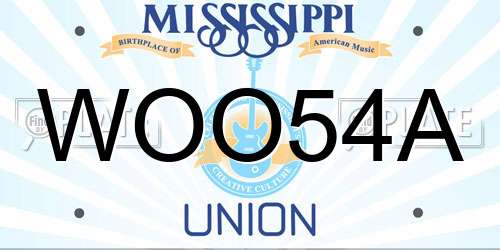 WOO54A Mississippi License Plate