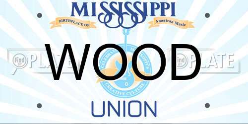 WOOD Mississippi License Plate