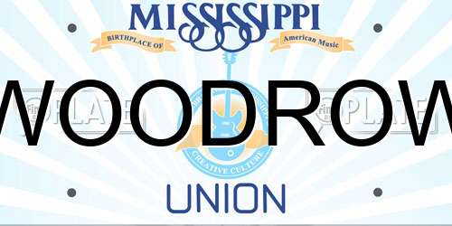 WOODROW Mississippi License Plate