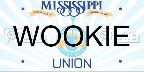 WOOKIE Mississippi License Plate