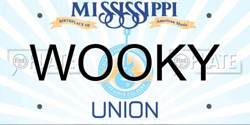 WOOKY Mississippi License Plate