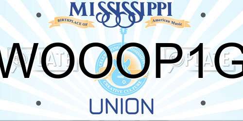 WOOOP1G Mississippi License Plate