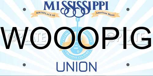 WOOOPIG Mississippi License Plate