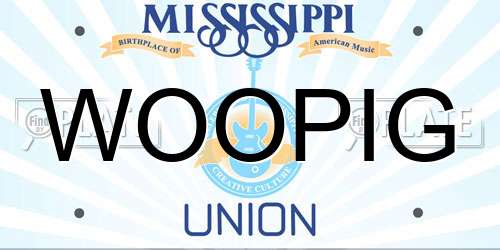 WOOPIG Mississippi License Plate