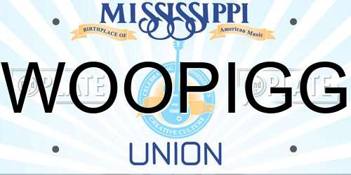 WOOPIGG Mississippi License Plate
