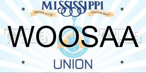 WOOSAA Mississippi License Plate