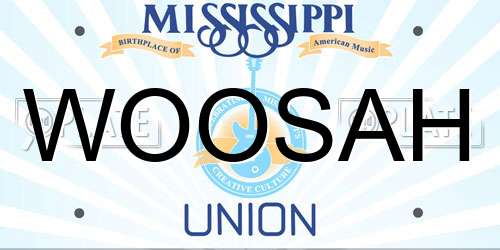 WOOSAH Mississippi License Plate