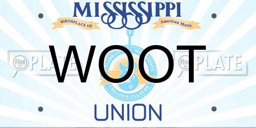 WOOT Mississippi License Plate