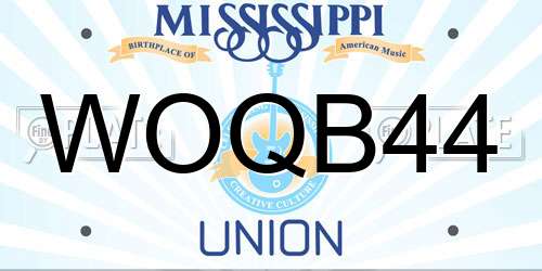 WOQB44 Mississippi License Plate