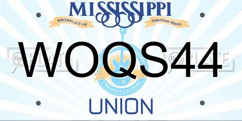 WOQS44 Mississippi License Plate