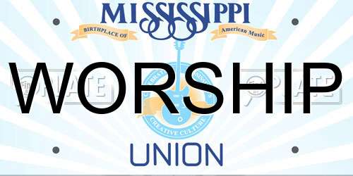 WORSHIP Mississippi License Plate