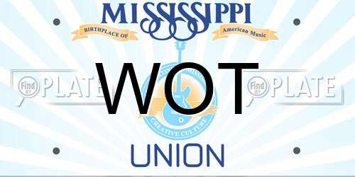 WOT Mississippi License Plate