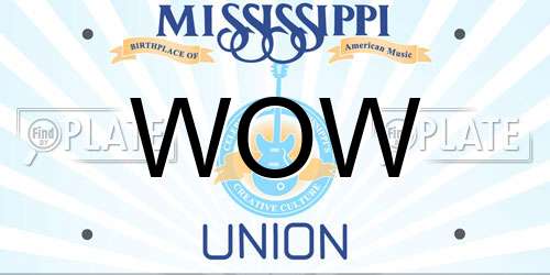 WOW Mississippi License Plate
