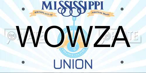 WOWZA Mississippi License Plate