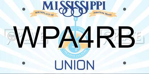 WPA4RB Mississippi License Plate