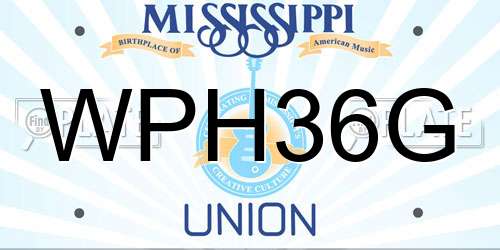 WPH36G Mississippi License Plate