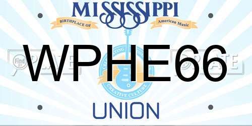 WPHE66 Mississippi License Plate
