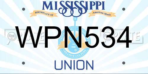 WPN534 Mississippi License Plate