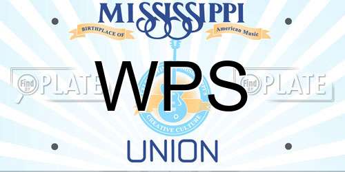 WPS Mississippi License Plate