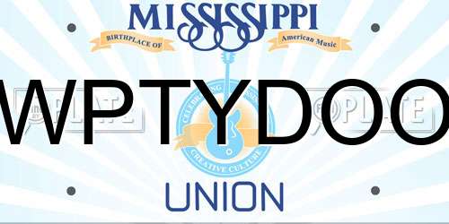 WPTYDOO Mississippi License Plate