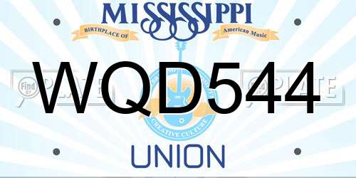 WQD544 Mississippi License Plate