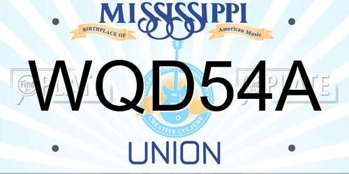 WQD54A Mississippi License Plate