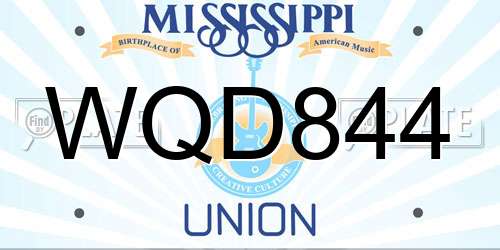 WQD844 Mississippi License Plate