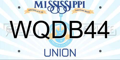 WQDB44 Mississippi License Plate