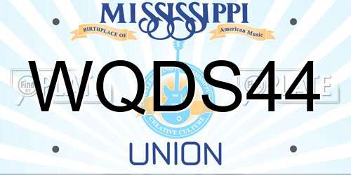 WQDS44 Mississippi License Plate