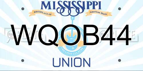 WQOB44 Mississippi License Plate