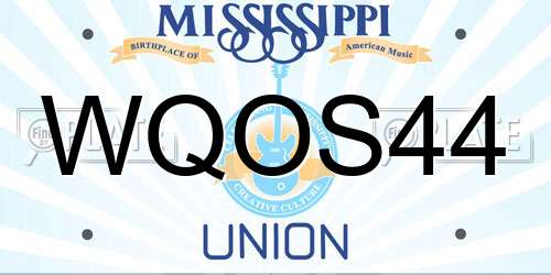 WQOS44 Mississippi License Plate