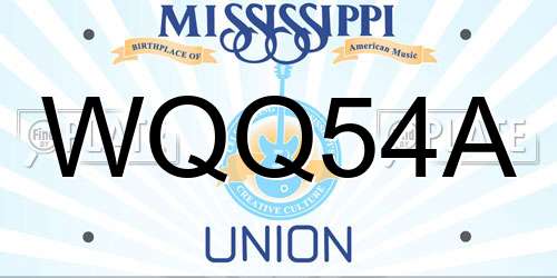WQQ54A Mississippi License Plate