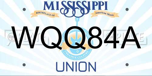 WQQ84A Mississippi License Plate