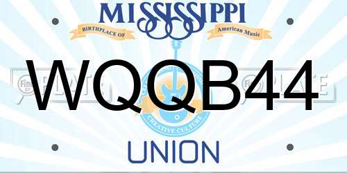 WQQB44 Mississippi License Plate