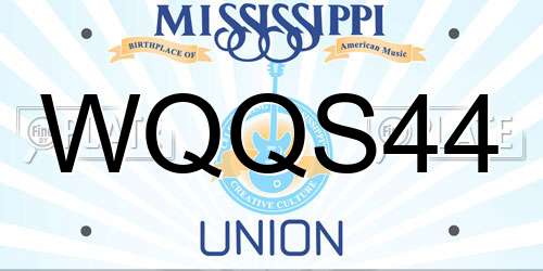 WQQS44 Mississippi License Plate
