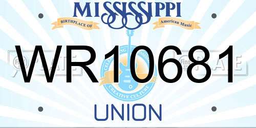 WR10681 Mississippi License Plate
