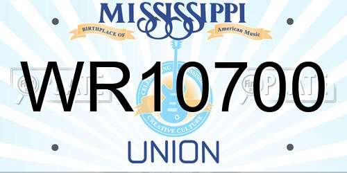 WR10700 Mississippi License Plate