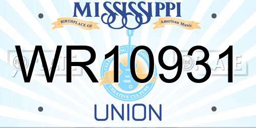 WR10931 Mississippi License Plate