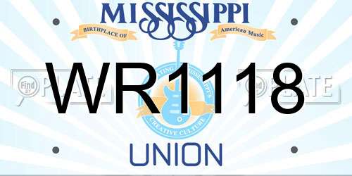 WR1118 Mississippi License Plate