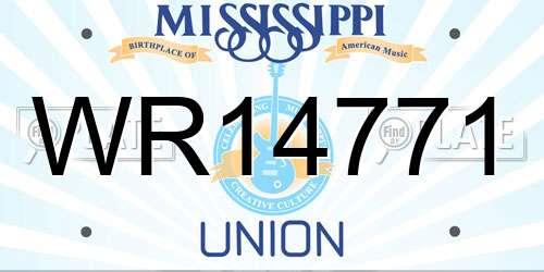 WR14771 Mississippi License Plate