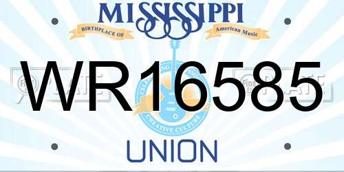 WR16585 Mississippi License Plate