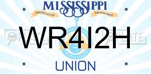WR4I2H Mississippi License Plate
