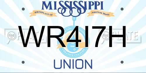 WR4I7H Mississippi License Plate