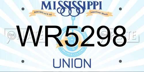 WR5298 Mississippi License Plate