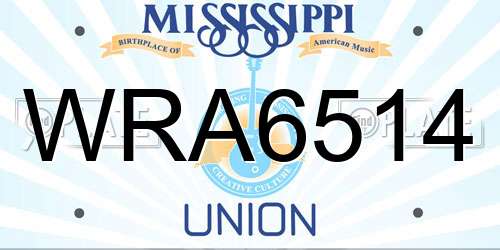 WRA6514 Mississippi License Plate